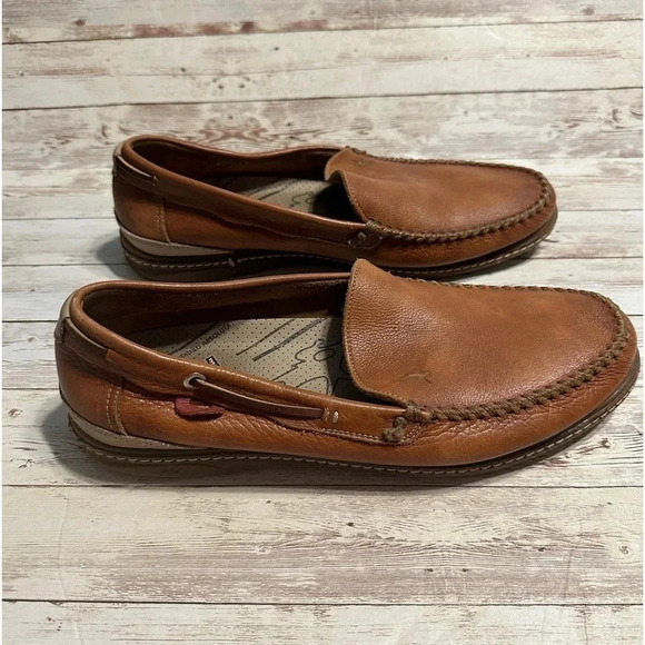Flucos Leather Slip On Shoes Men’s size 45 EU 12 US Brown Loafers - Picture 1 of 7